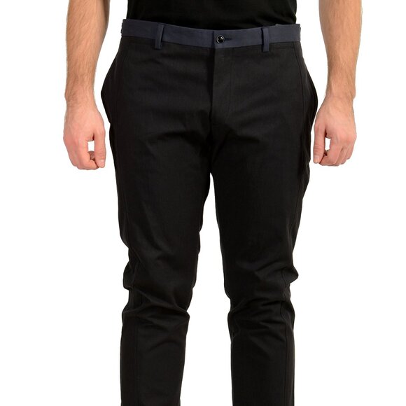 Dolce & Gabbana Men's Navy Blue Flat Front Pants US 36 IT 52